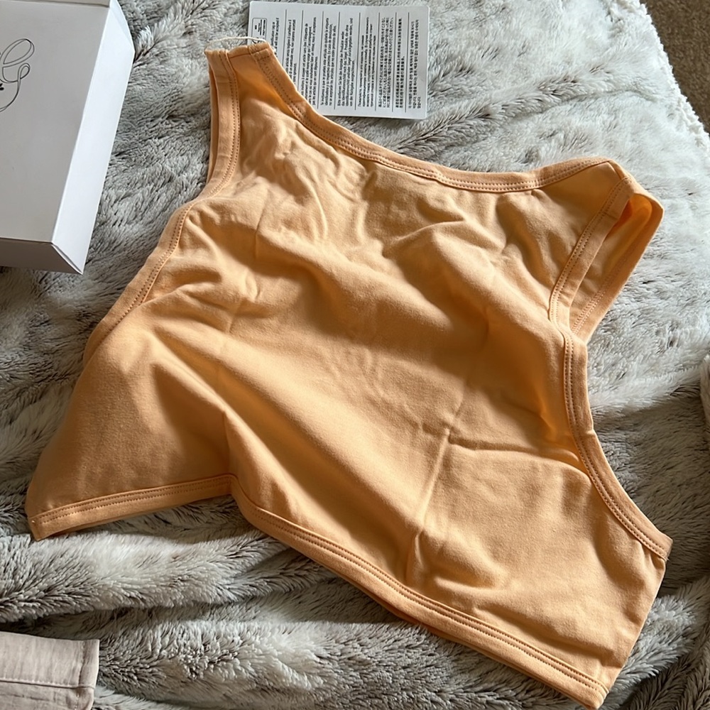 GANNI G EMBROIDERED BRALETTE PEACH FUZZ - Picture 3 of 5